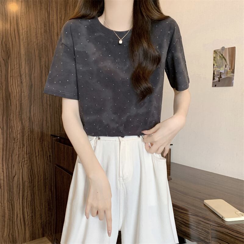 着回し力抜群 ホットダイヤモンド 定番シンプル 全2色 半袖Tシャツ カットソー ＜F-8591＞