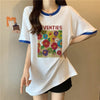 着せ   プリント Tシャツ 四色 ゆったり半袖 ＜F-3019＞