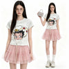 一枚で視線を奪う プリント カジュアル Tシャツ F-13459