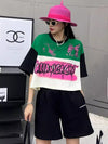 着回し力抜群 切り替え三色 韓国系 ゆったり半袖Tシャツ ＜F-8455＞