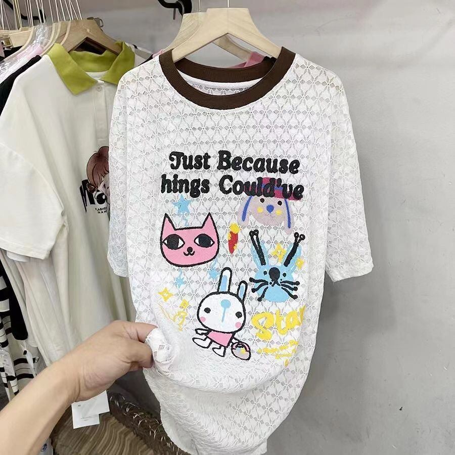 【半額！期間限定！！】新商品 キュート 超人気 プリント 2色半袖Tシャツ＜F-8520＞