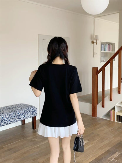 絶対欲しい キュート 超人気 ピンク プリント スパンコール 3色選択 半袖Tシャツ＜F-8570＞