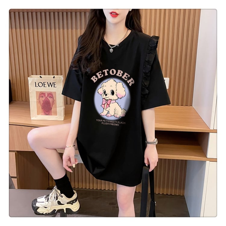 今季マストバイ レース 可 透かし彫り 切り替え 2色選択 Tシャツ カットソー＜F-8493＞