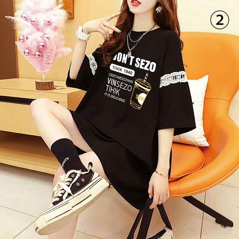 好感度UP リボン キュート プリント全3色 半袖Tシャツ カットソー ＜F-8555＞