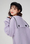 大人可愛い キャラクター 刺繍 Vネック ニット セーター F-13741