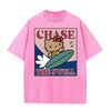 体型カバー カジュアル プリント Tシャツ F-13449