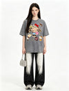 売れ筋 カジュアル プリント Tシャツ F-13442