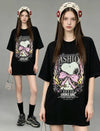 大人気アイテム プリント ゆったり Tシャツ F-13439