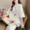 カジュアル 切り替え 好感度満載 プリント Tシャツ カットソー＜F-3543＞