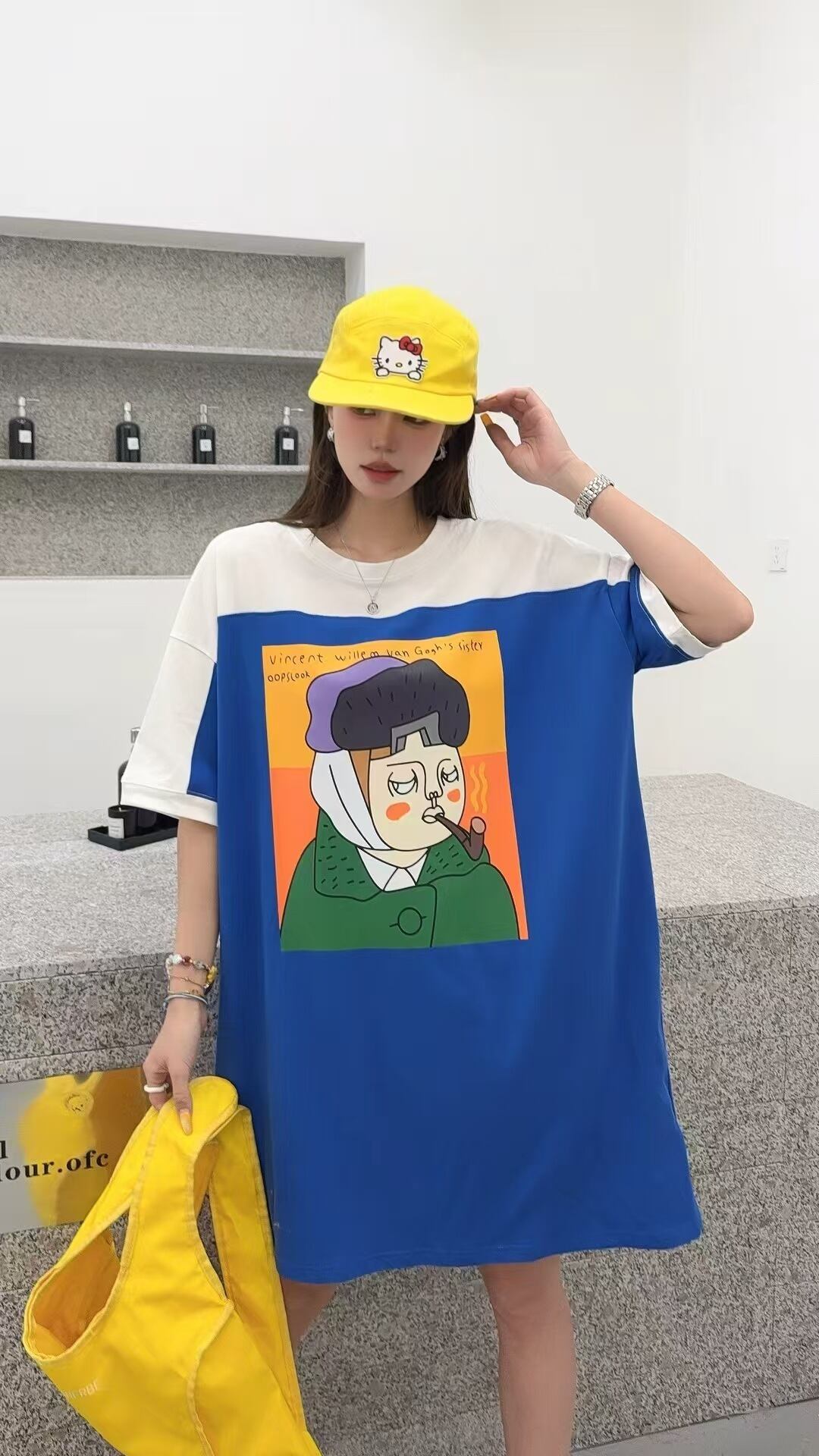 おすすめ 好感度UP 海外トレンド カジュアル 全3色 半袖 Tシャツ ワンピース ＜F-11556＞