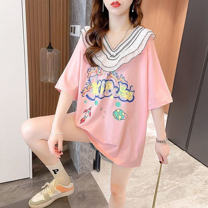 【半額！期間限定！！】オシャレ度満点 キュート 着心地抜群 プリント 全3色 Tシャツ カットソー＜F-8536＞