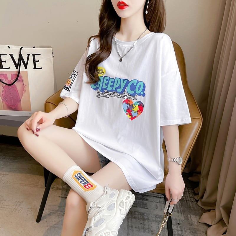 デザイン感   チャーミング Tシャツ カットソー＜F-3409＞