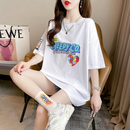デザイン感   チャーミング Tシャツ カットソー＜F-3409＞