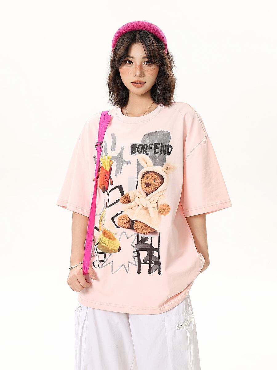 売れ筋 早い者勝ち 絶対流行 カジュアル 2色選択 Tシャツ<F-11178>
