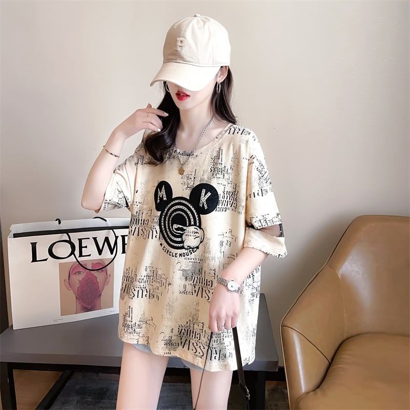 デザインセンス重工業ホットダイヤモンドパーソナライズされた漫画半袖Tシャツ、夏の新しいスタイル<F-2924>