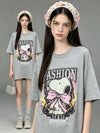 大人気アイテム プリント ゆったり Tシャツ F-13439