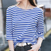 お買い得 定番シンプル 大活躍 着心地抜群 ストライプ柄 全4色 7分袖 Tシャツ ＜F-9134＞