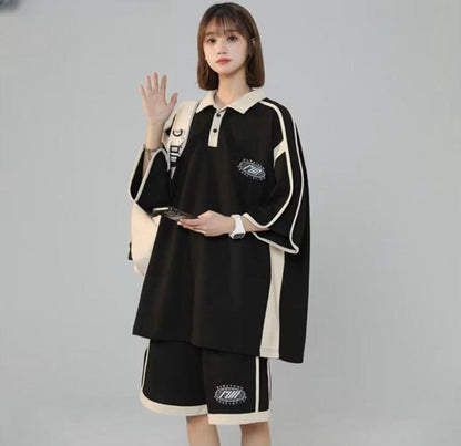 定番シンプル 半袖Ｔシャツⅹパンツセット 絶対流行 男女兼用F-6538