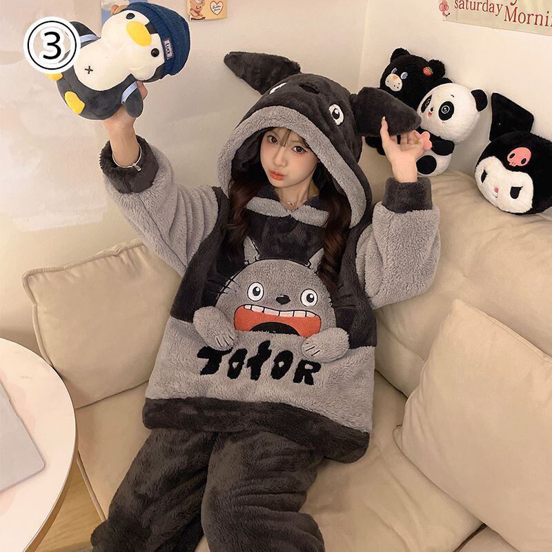 大人可愛い   デザイン性抜群 トップス+パンツセット パジャマ 男女兼用＜F-9613＞
