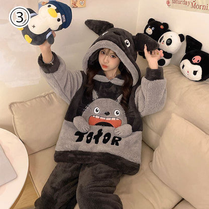 大人可愛い   デザイン性抜群 トップス+パンツセット パジャマ 男女兼用＜F-9613＞