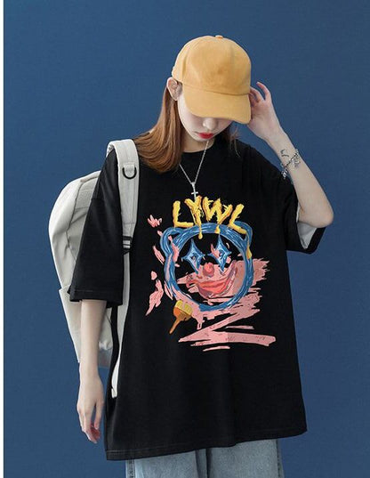 話題沸騰中   カジュアル 2色半袖Tシャツ＜F-8159＞