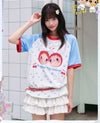 甘系 双子 ラグランスリーブ ゆったり 甘カジュアル Tシャツ F-13500