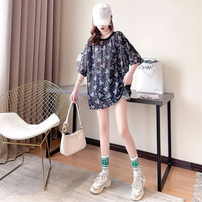 元気いっぱい   ゆったり 半袖 Tシャツワンピース ＜F-2100＞
