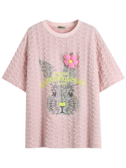 話題沸騰中 キュート カジュアル ホットダイヤモンド 半袖Tシャツ＜F-8626＞
