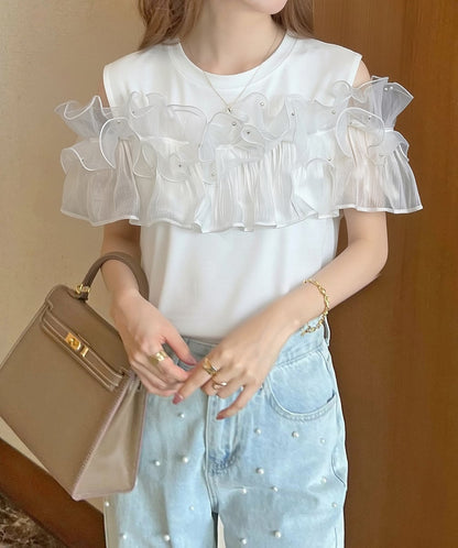 エレガント 大人可愛い ファッション Tシャツ F-13357