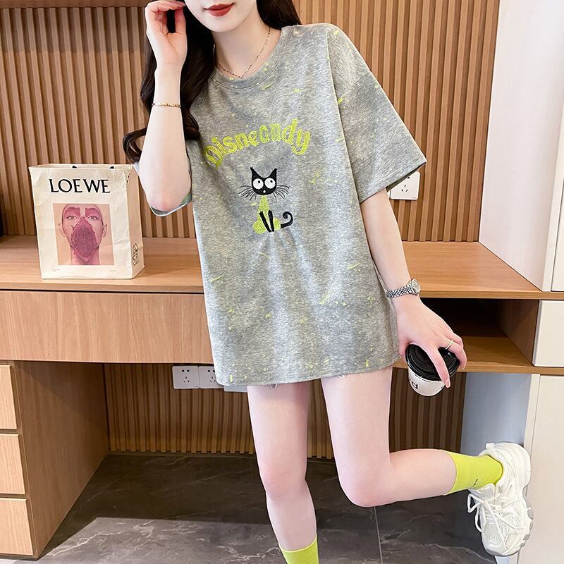 スウィート 早い者勝ち 絶対流行 カジュアル 2色選択 Tシャツ<F-11572>