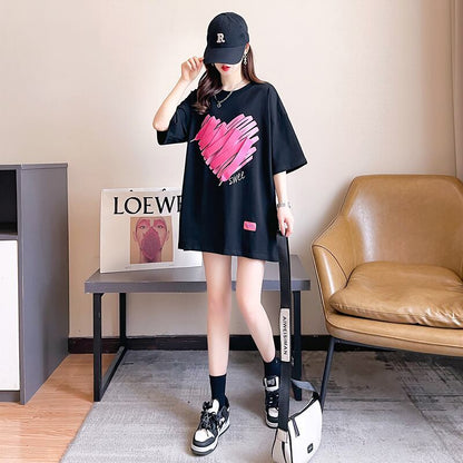 柔らかくて優しい印象 ゆったり ファッション感満々 ロング丈 3色半袖Tシャツ＜F-9206＞