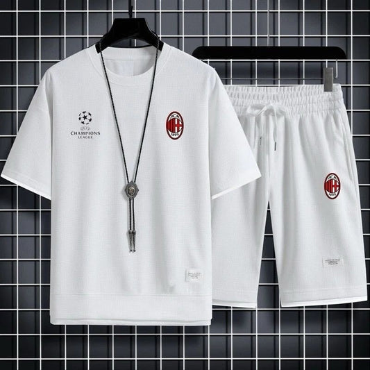 男女兼用 スポーツ風 Tシャツ & ショーツ セットアップ F-7043