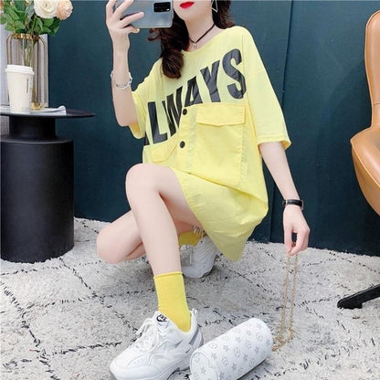 合わせやすい   デザイン感 Tシャツ カットソー＜F-3637＞