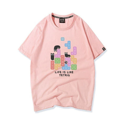 活躍する優秀アイテム 着心地良い カジュアル プリント 全8色 半袖Tシャツ 男女兼用F-9321