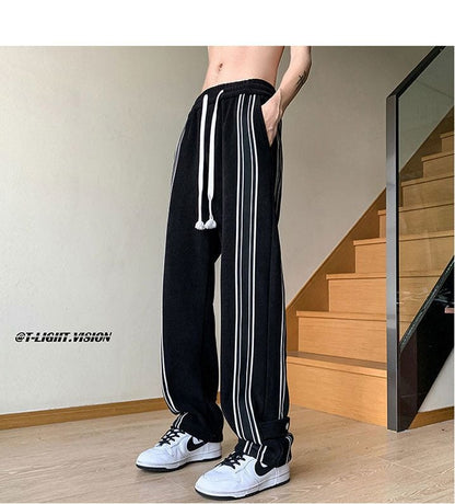 定番シンプル 2色選択 ファッション感満々 ルーズストレートカジュアル 男女兼用 パンツ F-12475