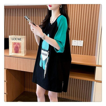 コットンパーソナライズジッパー大ポケットスリット半袖Tシャツ<F-2884>