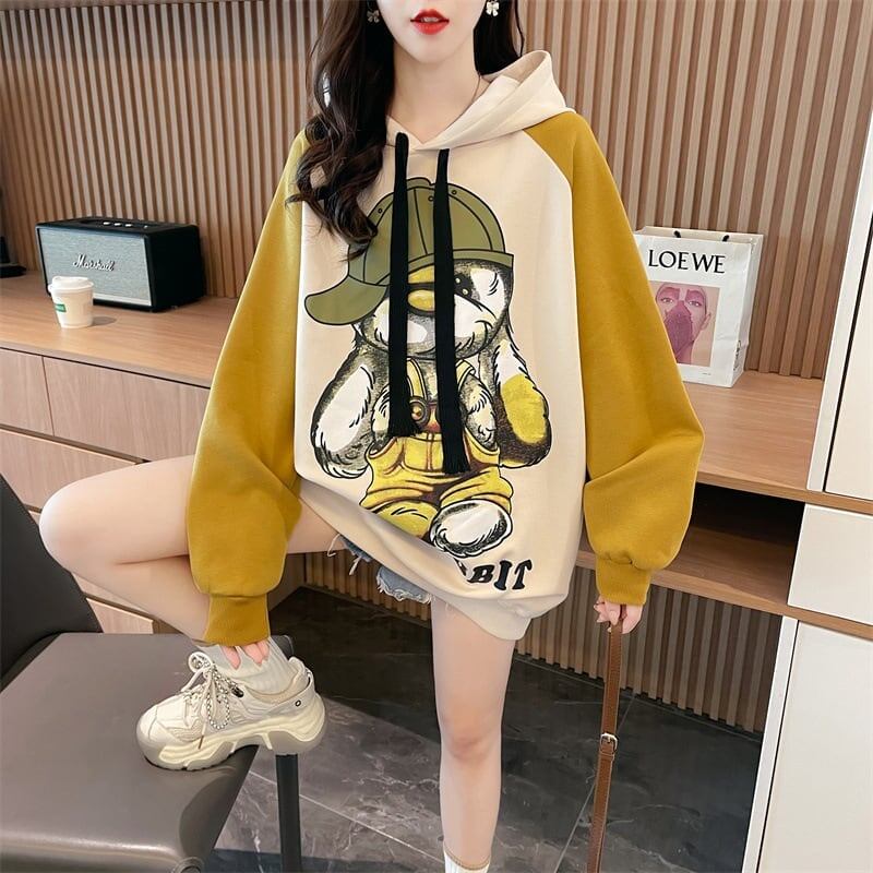 韓国系グラフィックプリントパーカー二色あり＜F-4083＞
