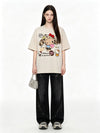 売れ筋 カジュアル プリント Tシャツ F-13442