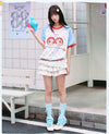 甘系 双子 ラグランスリーブ ゆったり 甘カジュアル Tシャツ F-13500