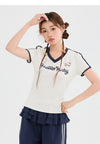 人気高い Vネック 配色 プリント 半袖 Tシャツ F-13546