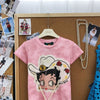 一枚で視線を奪う プリント カジュアル Tシャツ F-13459