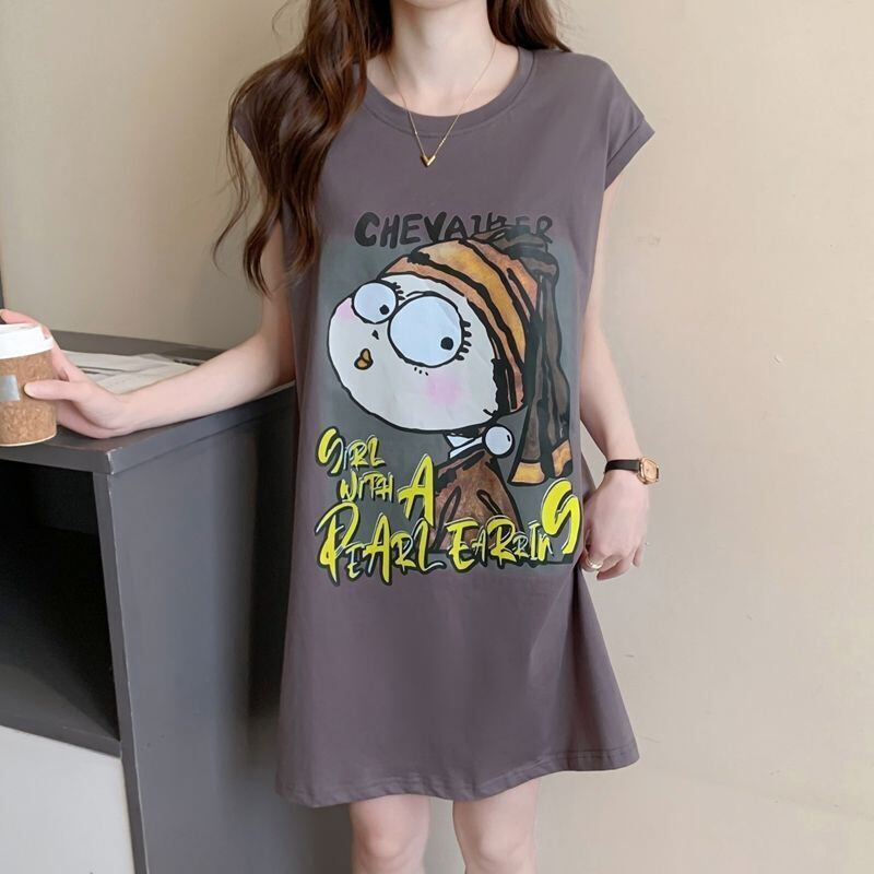 真夏も快適 着心地良い ファッション感満々 プリント全4色 ノースリーブ Tシャツ カットソー＜F-9161＞