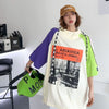 売り切れ必至 プリント カジュアル 切り替え 半袖Tシャツ カットソー＜F-8257＞