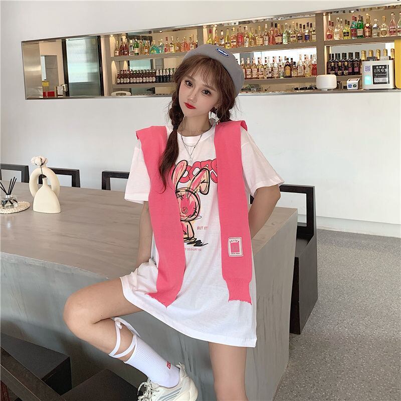 早い者勝ち 早い者勝ち 絶対流行 カジュアル 2色選択 Tシャツ+カウルネック<F-11153>