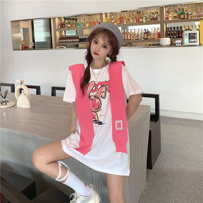 早い者勝ち 早い者勝ち 絶対流行 カジュアル 2色選択 Tシャツ+カウルネック<F-11153>