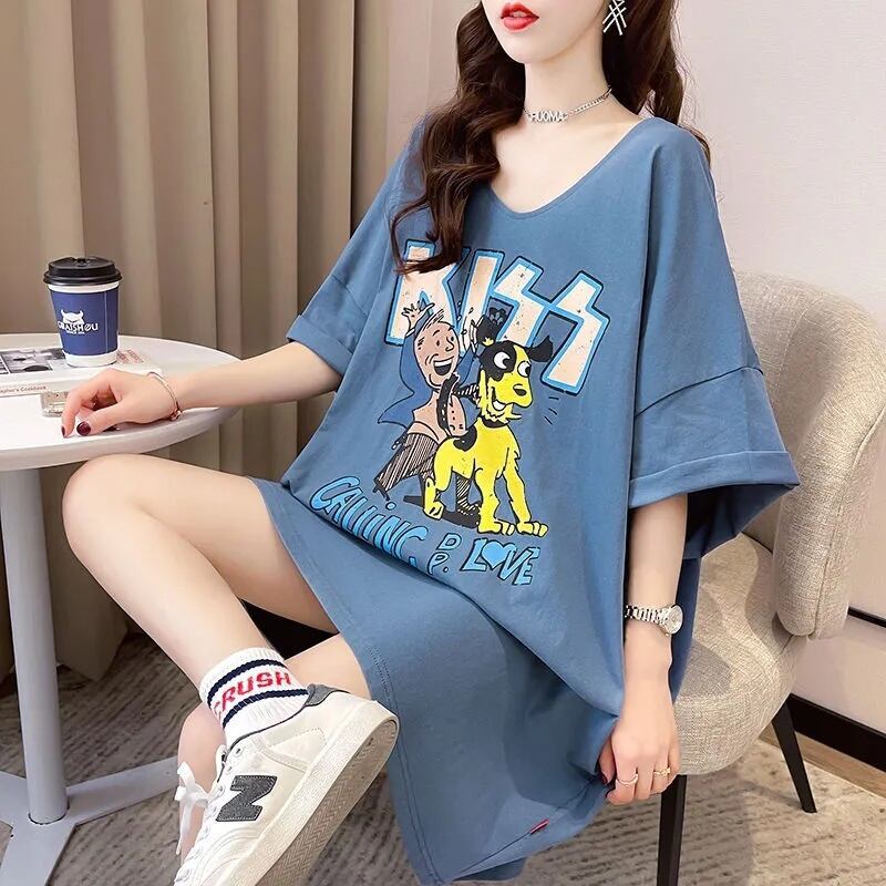 ファッション ゆったり プリント 全4色 半袖 Tシャツ＜F-11518＞