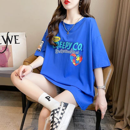 デザイン感   チャーミング Tシャツ カットソー＜F-3409＞
