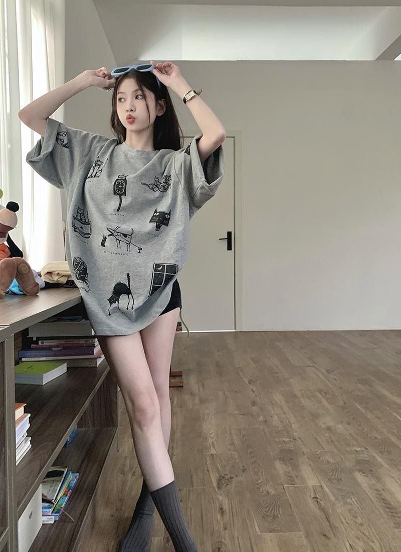 絶対流行 スウィート 早い者勝ち カジュアル Tシャツ<F-11199>