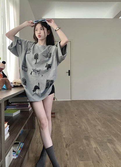 絶対流行 スウィート 早い者勝ち カジュアル Tシャツ<F-11199>