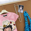 一枚で視線を奪う プリント カジュアル Tシャツ F-13459